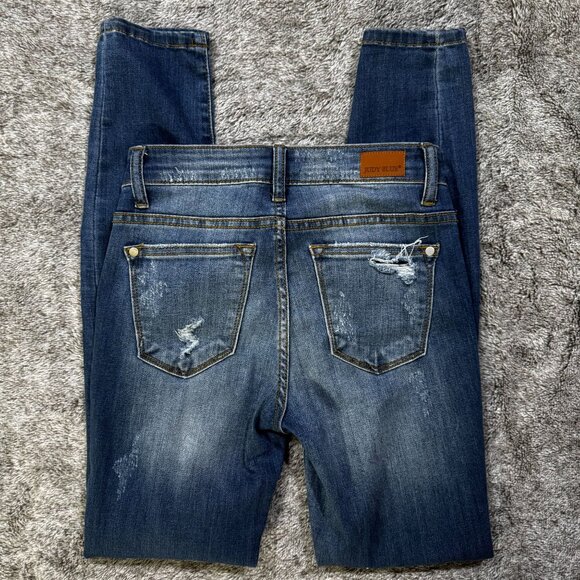 Judy Blue Jeans Sz 1/25 Distressed Leopard Print - Picture 8 of 8